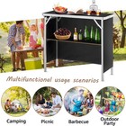 38 5  Foldable Mobile Bar Table W  Storage  Removable Skirt carry Bag - Portable