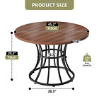 45  Large Round Dining Table 4 Seat Kitchen Living Room Adjustable Pedestal Legs