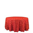 Red Ribbon Roses 120  Round Tablecloth Fancy Wedding Party Catering Linens