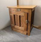 Vintage From Acorns To Furniture White Clad Style Oak Wood Ice Box Cabinet Table