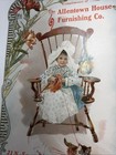 Allentown  Pennsylvania Die Cut Sign Circa 1910s Young Girl Kitten Cat Minty    