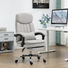 Heated Reclining Computer Chair With Lumbar Support  Microfibre Swivel Desk C   