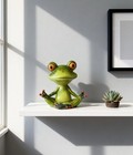 Creative Cute Frogs Figurines smart Green Frog Statue And Sculpture For Home    