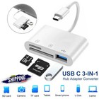 3 In 1 Type C Usb Otg Adapter Sd tf Card Reader For Iphone 15 Samsung Android