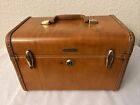 Vintage 1950   s Samsonite Shwayder Bros Leather Luggage Train Case Brown No Key