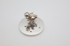 Delightful Vintage Silver Model Of A Chick Eating Garnet Seeds London 1974