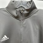 Adidas Sweatshirt Men s Size Medium  Xl Gray 1 4 Zip Up Fleece Team Pockets New 