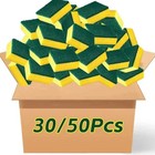 10 50 Pack Kitchen Cleaning Sponges Scourers Washing Up Non-scratch For Dish Pad