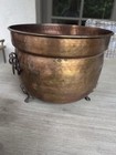 Large Antique Footed Copper Planter 9 x12 