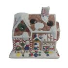 Vintage Giftco Gingerbread Porcelain House Candy Cane Holder Christmas Decor