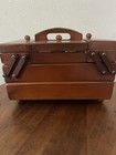 Vintage Singer Wood Accordion Sewing Box