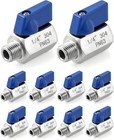 Mini Ball Valve  10 Pack 1 4  Npt Thread Female And Male 304 Stainless Steel    
