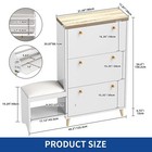 Shoe Storage Cabinet With Bench   3 Flip Drawers Shoe Rack Storage Organizer