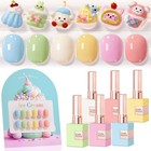 6 Pcs 15 Ml Soak Off Gel Polish Set - Nail Art Kit For Diy Manicure At Home