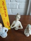 Lot Of  3  Vintage Ceramic Porcelain Pin Cushion Half Dolls