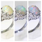 Gorgeous Australian Crystal Opal Diamond Platinum Ring Ooak Anniversary 
