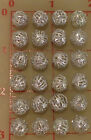 24 Filigree Metal 10mm Beads Silver Color Lightweight