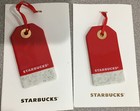 2 Pack Starbucks 2017  joy-full  Christmas Tree Ornament Ceramic Gift Tags