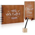 Wooden Wedding Guest Book With Pen And Holder Table Reception Sign Wooden 
