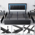Full queen Led Bed Frame With Charging Headboard   4 Storage Drawers
