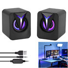 Usb Wired Computer Speakers Colorful Rgb Led Stereo 3 5mm For Pc Laptop Desktop