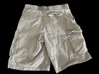 Men  Cargo Shorts Beige Khaki Flat Front Casual 6 Pockets