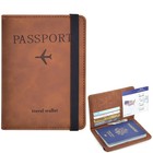 Rfid Passport Holder Travel Essentials Wallet Pu Leather Cover Case