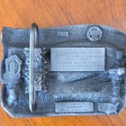 Bergamot Brass Works Uss Arizona Memorial Pearl Harbor Belt Buckle 1980s Silver