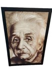 Albert Einstein Framed Pastel Canvas Print Black White Modern Pop Art Rare 