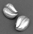 Joseph Esposito Sterling Silver Wavy Coffee Bean Omega Back Earrings 