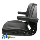 To Fit Kubota Universal Tractor Seat With Flip Up Arms And Slide Track Black