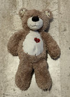 First   Main Tender Teddy Brown Bear Plaid Heart  Plush Stuffed Animal 13 