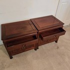 Pair Of Vintage Asian Rosewood Nightstands - 24x18x23