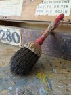 Antique Early Shaker Brush Primitive Wood Handle Red Paint Patina Chippy Vtg