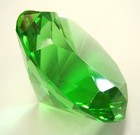 60mm Feng Shui Green Diamond Shape Crystal Paperweight