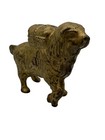 Antique Vintage 1920 s Cast Iron Rescue Dog Coin Bank Gold With Patina