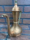 Vintage Islamic Arabic Etched Brass Dallah Coffee Tea Pot Middle Eastern