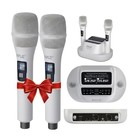 Pyle Karaoke Wireless Microphone Set Uhf 2x100 Channel Rechargeable