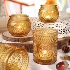 Lamorgift 36 Pcs Amber Candle Holders - Vintage Candle Holder Rustic boho
