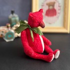 Red Mohair Artist Teddy Bear 22 Cm With Glass Eyes Christmas Gift Teddy