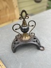 Vintage Cast Iron   Tin Pot Belly Wood Stove Ornate Topper Finial