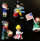 Vintage Lot 5 Kinder Surprise O-ei Old Early Figure Piper Flute Granny Flag Drum