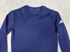 Adidas Sweatshirt Youth 11-12y Navy Fleece Crew Pullover Logo Sleeve Jw6623