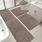 Hebe Bathroom Rugs Set 5 Piece  Plush Absorbent Bath Mats For Bathroom  Non Slip
