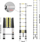 Telescoping Extension Ladder 15 5ft  Aluminum Telescopic Ladders With Carry Bag 