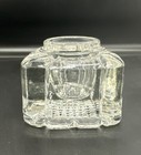 Antique Inkwell Clear Crystal Cut Glass Ink Well Desk Pen Ink Quill Writing