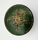 Antique Georgian Green Lacquer Papier Mache Snuff Box 19th Century