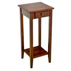 Plant Table 28 h Stand Solid Acacia Wood Mahogany 1-drawer 80lb Capacity Indoor