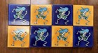 Mexican Handmade Talavera Tiles Day Of The Dead Dancing Skeleton 4   x4    lot Of 8