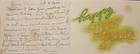 Christmas Card Vintage 1946 Embossed Greetings Holly Ribbons Felt Accents
